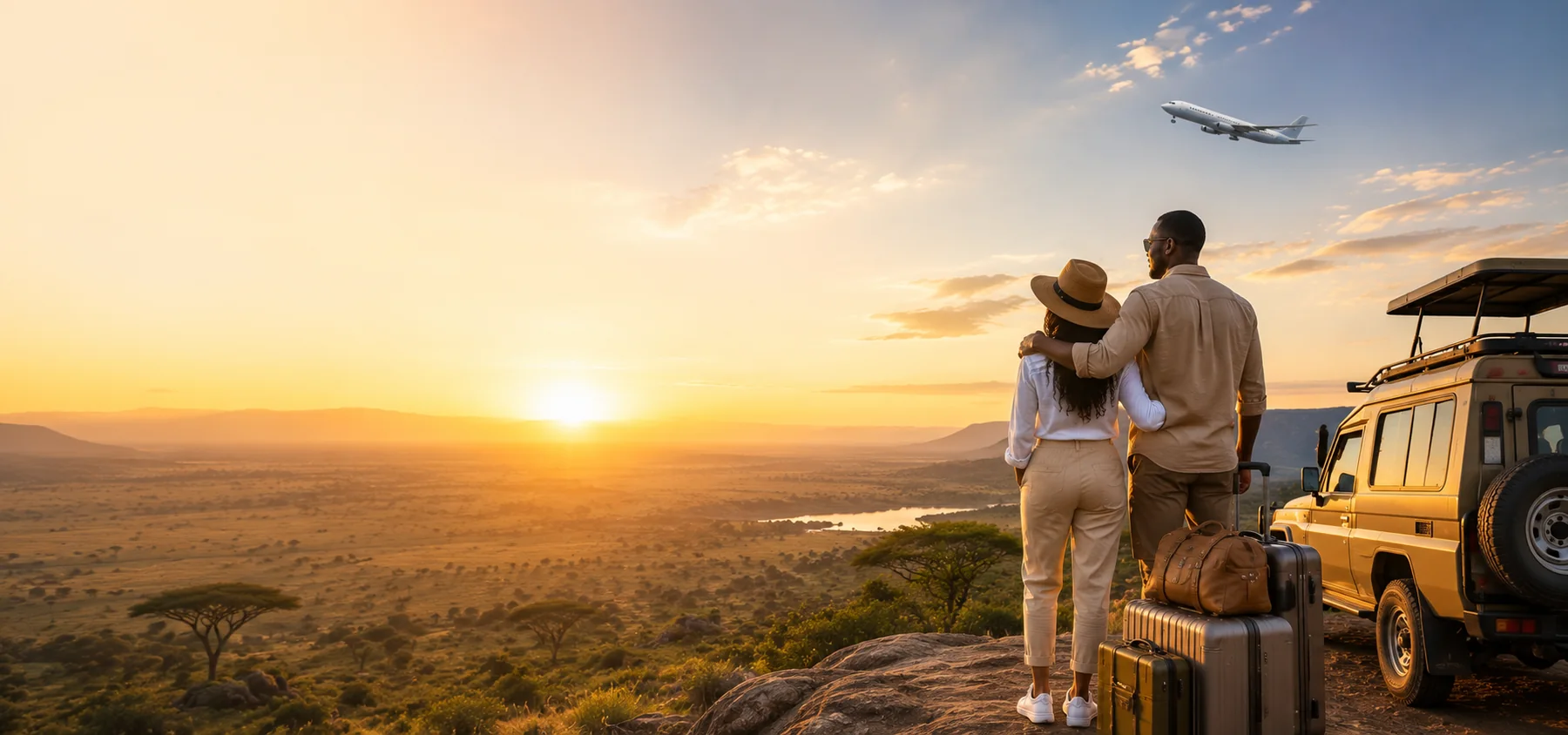 African couple beginning a local and international journey